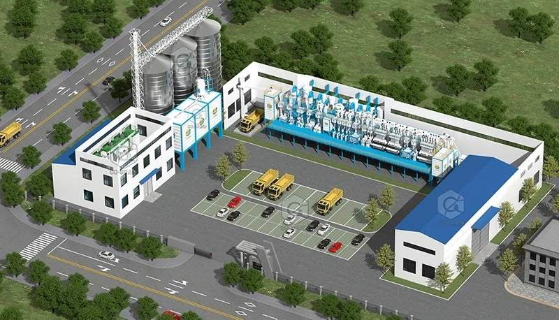 Usine de rizerie clé en main de 150 tonnes par jour 1