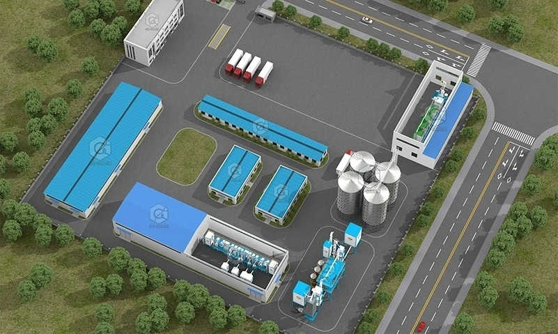 Usine_de_rizerie_étuvée_de_50tonnes_par_lot_avec_machine_de_traitement_du_riz_de_100tonnes_par_jour 1