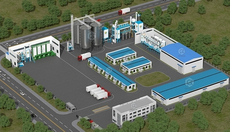 Usine_de_rizerie_étuvée_de_50tonnes_par_lot_avec_machine_de_traitement_du_riz_de_100tonnes_par_jour 4